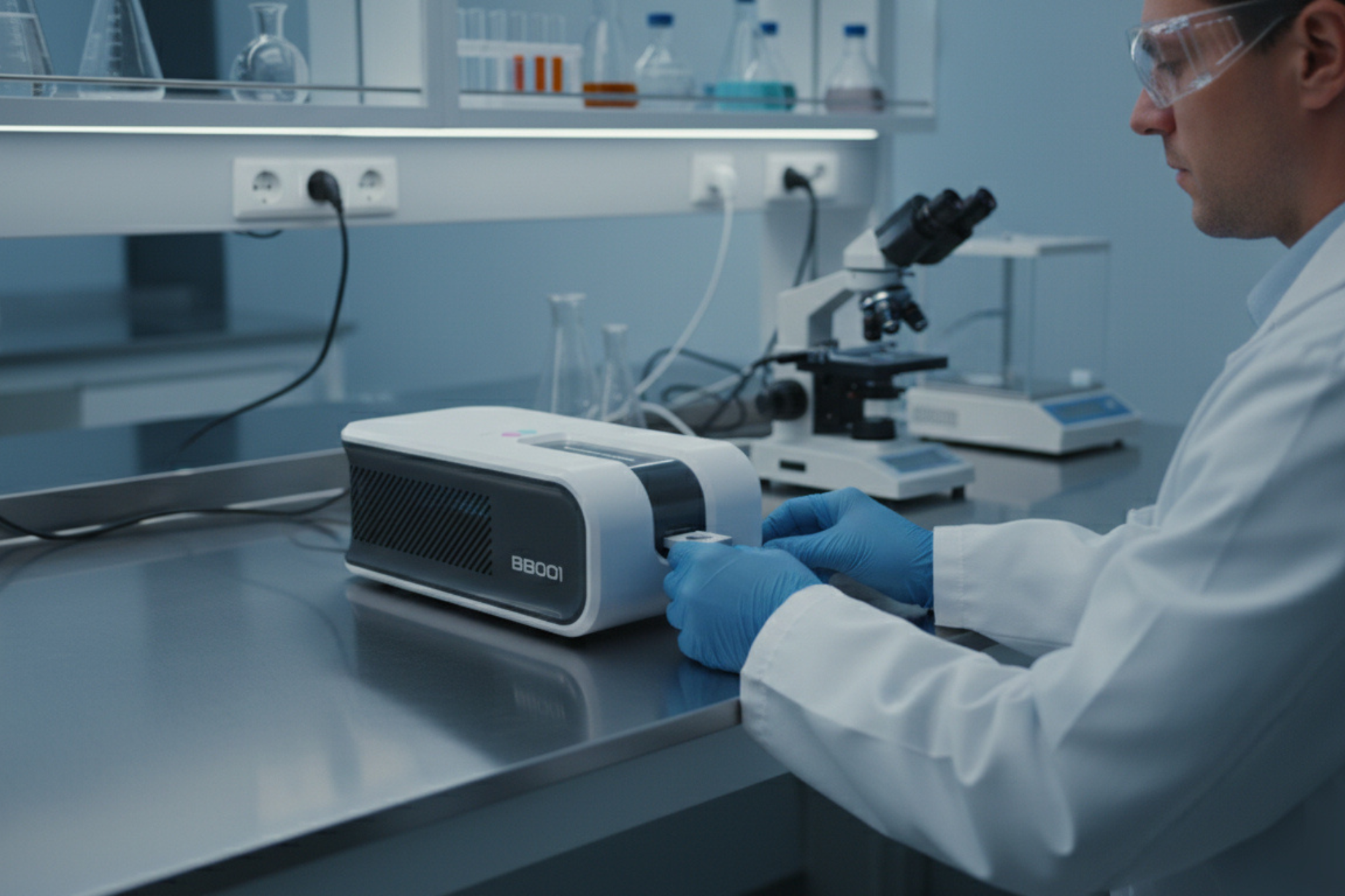 blood analyser in lab